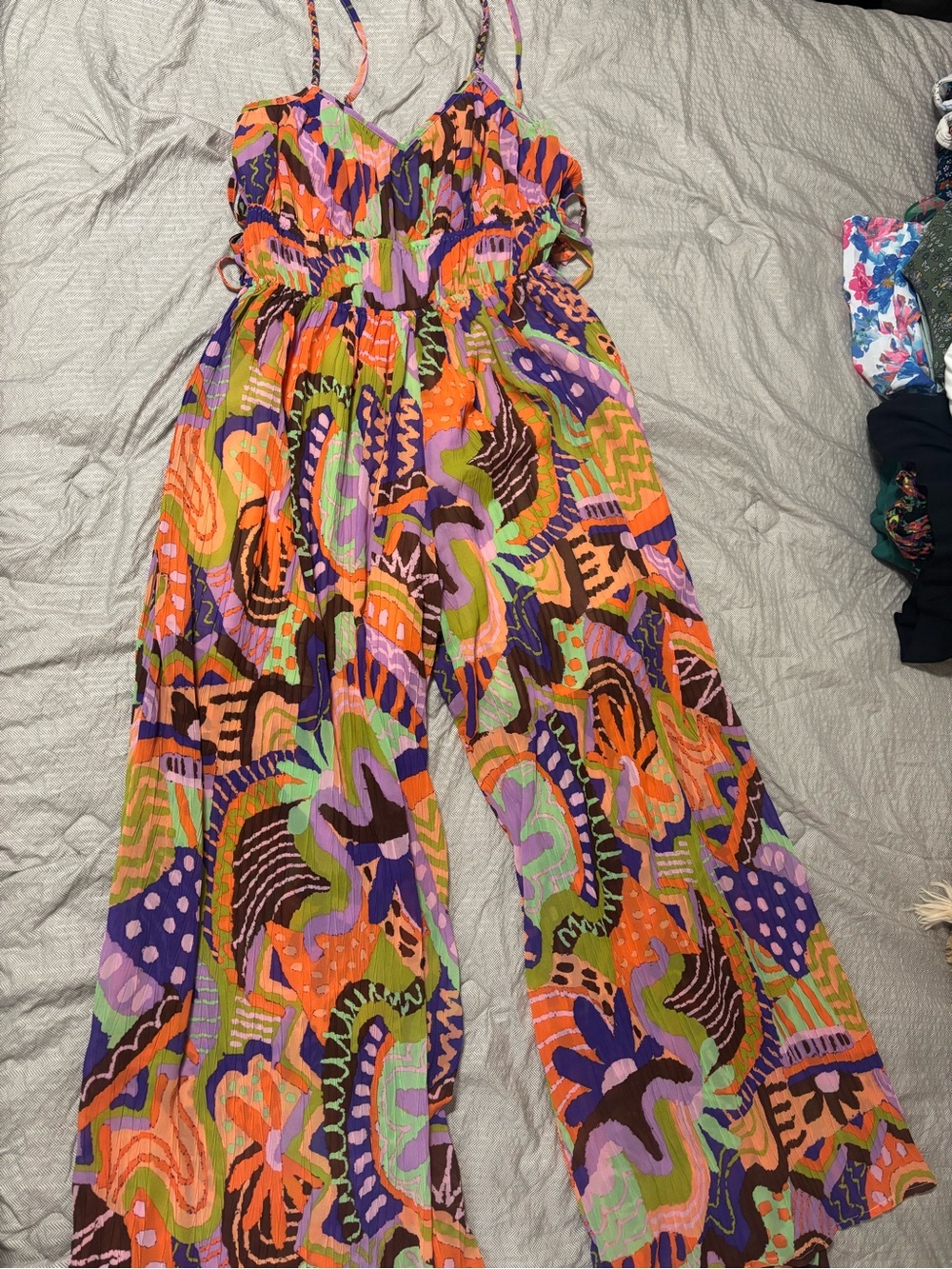 Fate Multicolor Abstract Print Wide-Leg Jumpsuit